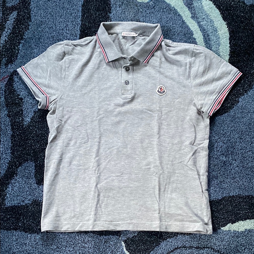 Moncler Gray Polo Shirt for Kids